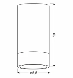 Lampa sufitowa Conti tuba 1x15W GU10  5,5/10 czarny+drewniany