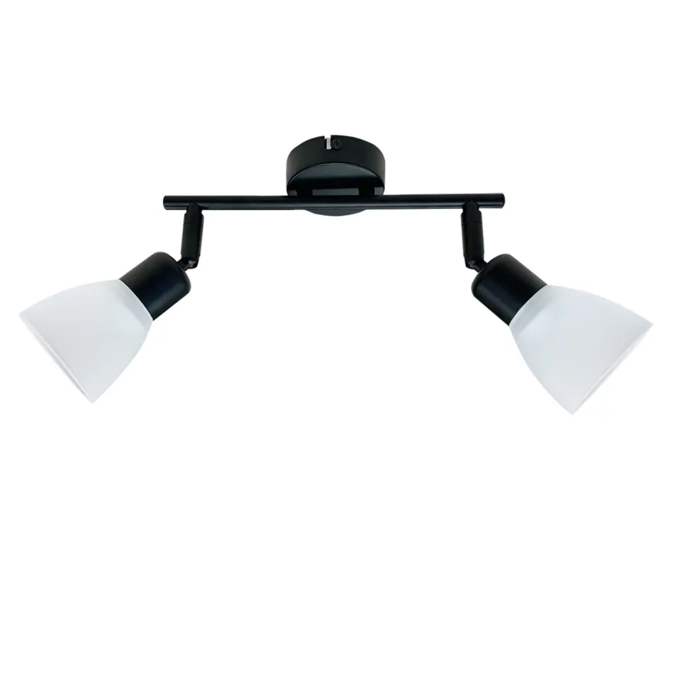 Lampa sufitowa Costa listwa 2x40W E14 czarny klosz biały