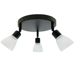 Lampa sufitowa Costa plafon 3x40W E14 czarny klosz biały
