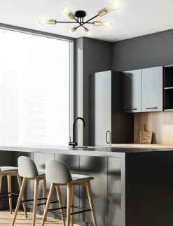 Lampa sufitowa Crespilo lampa sufitowa  czarny 6x40W E27