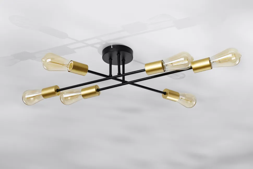 Lampa sufitowa Crespilo lampa sufitowa czarny 6x40W E27