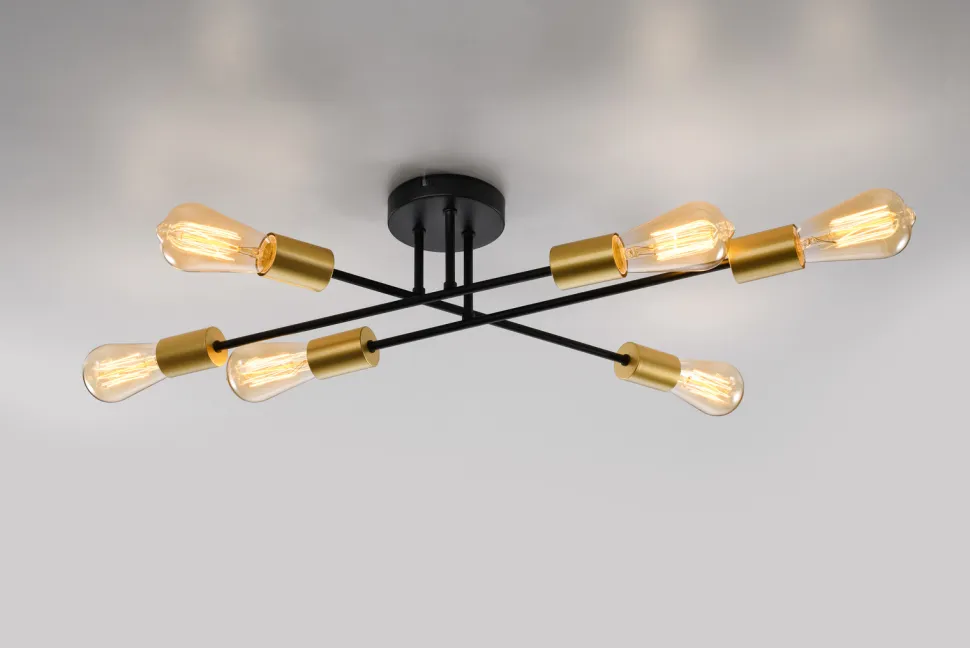 Lampa sufitowa Crespilo lampa sufitowa czarny 6x40W E27