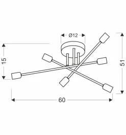 Lampa sufitowa Crespilo lampa sufitowa czarny 6x40W E27