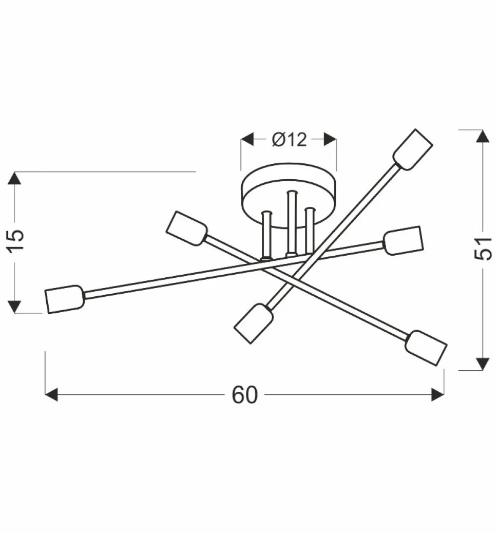 Lampa sufitowa Crespilo lampa sufitowa czarny 6x40W E27