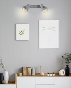 Lampa sufitowa Crodo listwa 2x40W E14  szary