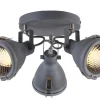 Lampa sufitowa Crodo plafon 3x40W E14  szary