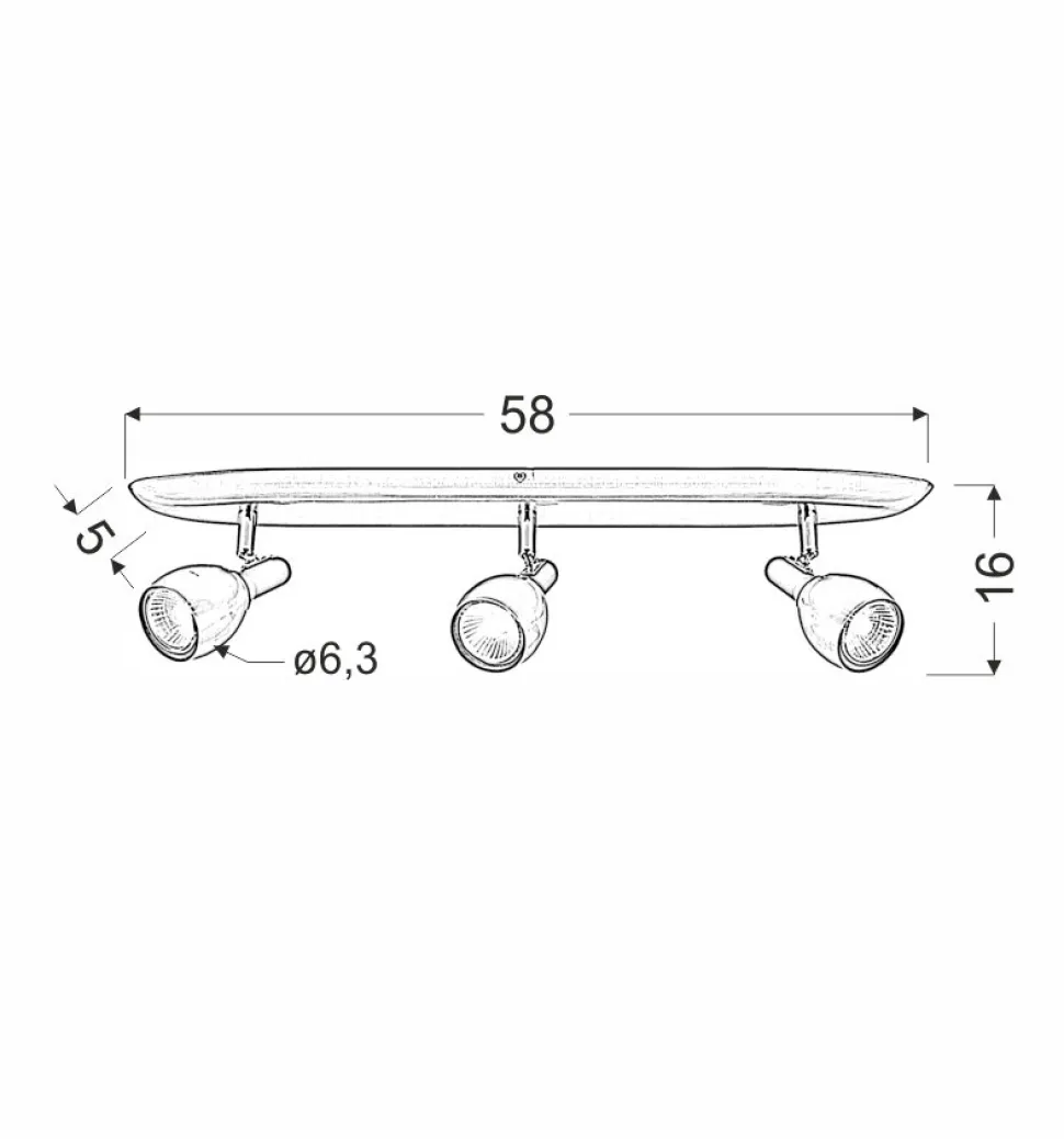 Lampa sufitowa Cross listwa 3x50W GU10 miedziany