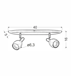 Lampa sufitowa Cross listwa 2x50W GU10  miedziany
