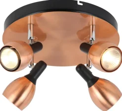 Lampa sufitowa Cross plafon 4x50W GU10 miedziany