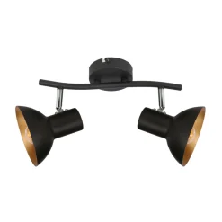 Lampa sufitowa Diso listwa 2x40W E27 czarny+zloto