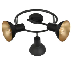 Lampa sufitowa Diso spirala 3x40W E27  czarny+zloto