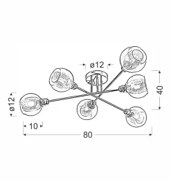 Lampa sufitowa Dixy 6x40W E14 chrom