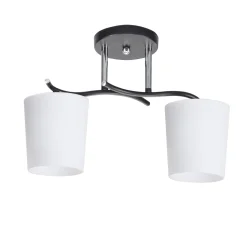 Lampa sufitowa Esnyr chromowy+czarny  2x40 E27 klosz biały