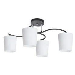 Lampa sufitowa Esnyr chromowy+czarny  4x40 E27 klosz biały