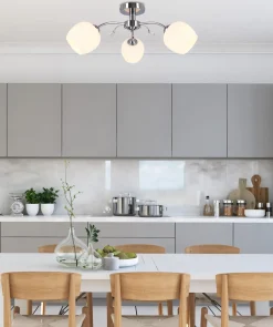 Lampa sufitowa Estar chromowy 3x40W E27  klosz biały