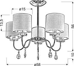 Lampa sufitowa Estera 5x40W E14 chrom