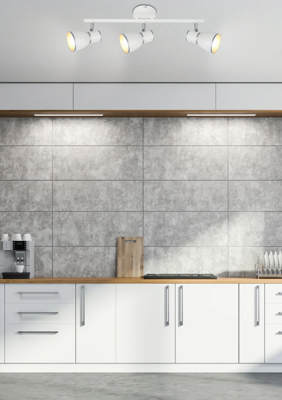 Lampa sufitowa Fido listwa 3x40W E14 biały+chrom