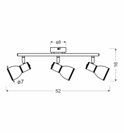 Lampa sufitowa Fido listwa 3x40W E14 biały+chrom