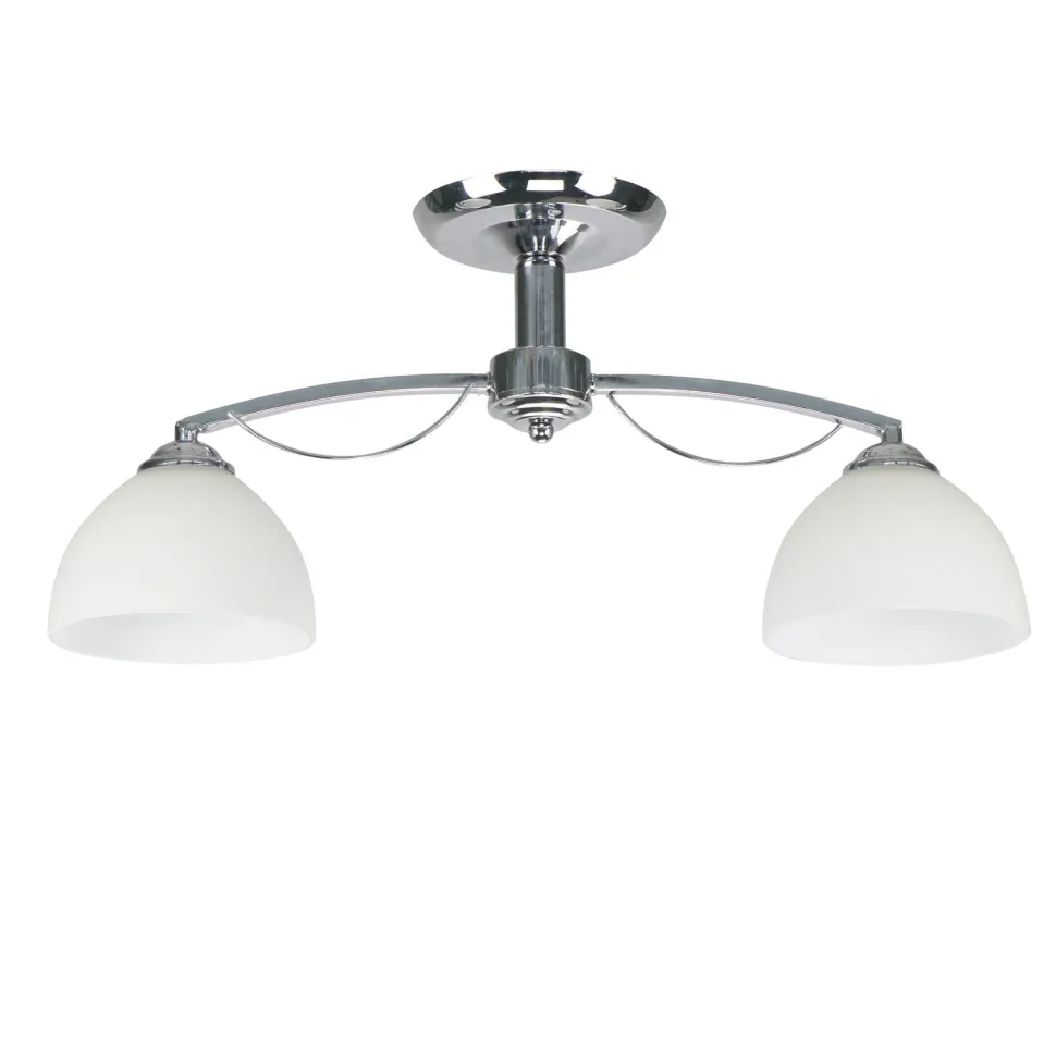 Lampa sufitowa Filona chromowy 2x40 E27 klosz biały