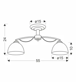 Lampa sufitowa Filona chromowy 2x40 E27  klosz biały
