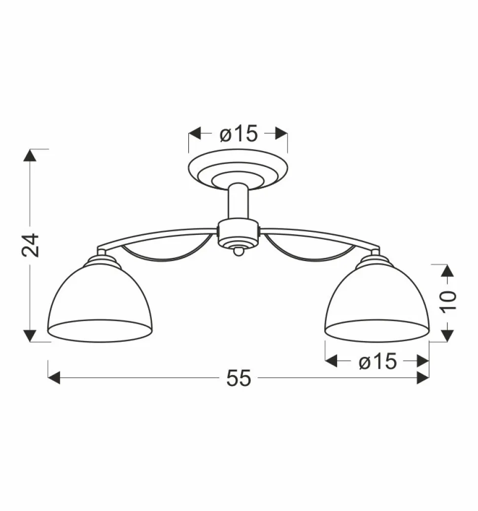 Lampa sufitowa Filona chromowy 2x40 E27 klosz biały
