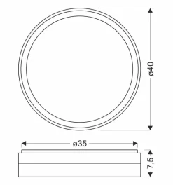Lampa sufitowa Florida plafon biały+czarny 24W LED 40 cm klosz biały