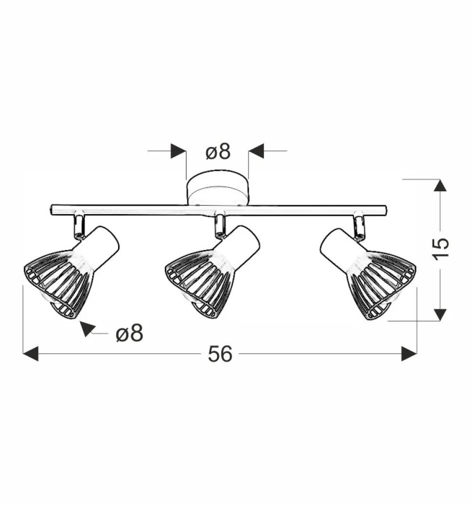 Lampa sufitowa Fly listwa 3x40W E14 biały/chrom