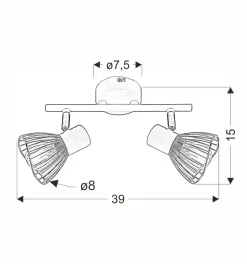 Lampa sufitowa Fly listwa 2x40W E14  biały/chrom