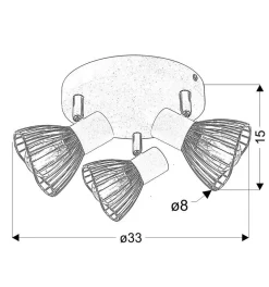 Lampa sufitowa Fly plafon 3x40W E14  biały/chrom