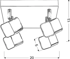 Lampa sufitowa Forma plafon 4x4W LED chrom