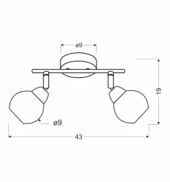 Lampa sufitowa Fort listwa 2x10W E14 chrom