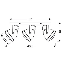 Lampa sufitowa Frodo listwa 3x40W GU10  rdzawy