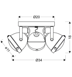 Lampa sufitowa Frodo plafon 3x40W GU10 rdzawy