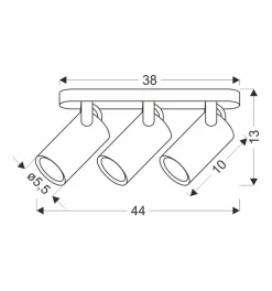 Lampa sufitowa Gary listwa czarny 3x15W  GU10 klosz czarny