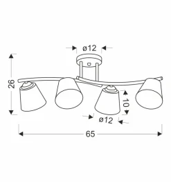 Lampa sufitowa Greco brunatny+złoty 4x40  E27 klosz biały