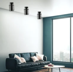 Lampa sufitowa Jonera czarny 1x40W E27  klosz dymiony