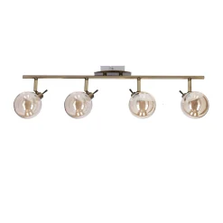 Lampa sufitowa Lentini listwa patynowy 4x40W G9 klosz bursztynowy