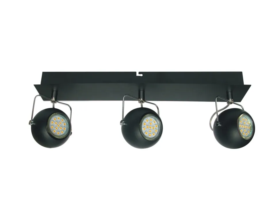 Lampa sufitowa Listwa tony 3x3W LED GU10 czarny matowy