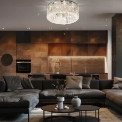 Lampa sufitowa MARANGA plafon chromowy 10x10W E14 kryształy bezbarwne