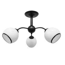 Lampa sufitowa Marinen czarny 3x40W E27 klosz biały z obwódką