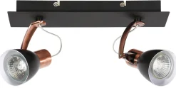 Lampa sufitowa Markus listwa 2x50W GU10  czarny+miedziany bez żarówki