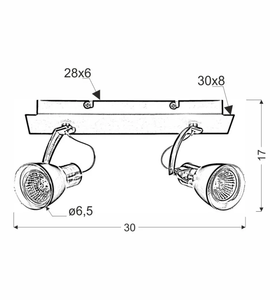 Lampa sufitowa Markus listwa 2x50W GU10 czarny+miedziany bez żarówki