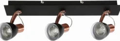 Lampa sufitowa Markus listwa 3x50W GU10  czarny+miedziany bez żarówki