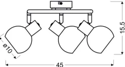Lampa sufitowa Mauro spirala 3x4W E14  LED rgb satyna nikiel z pilotem