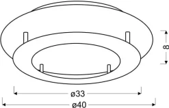 Lampa sufitowa Merle plafon 40 18W LED  3000K srebrny