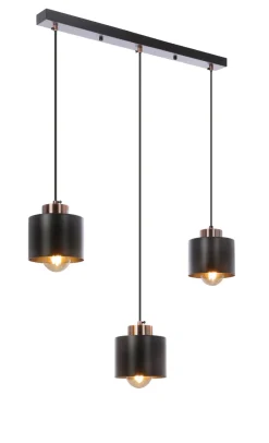 Lampa sufitowa Olena czarna 3x60W E27  klosz czarny