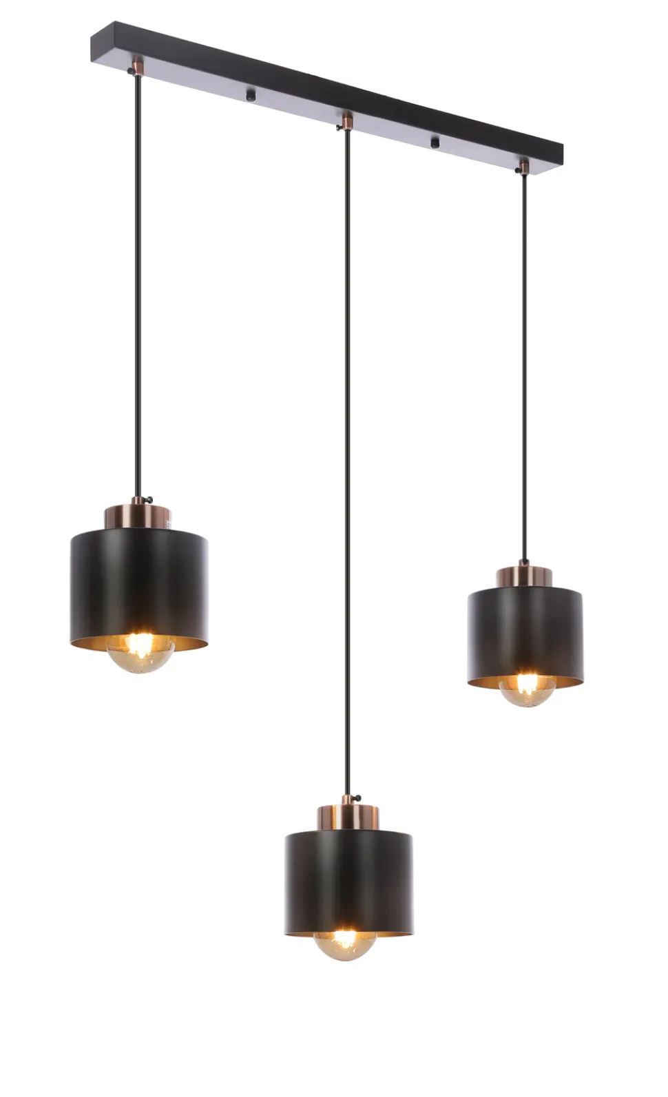 Lampa sufitowa Olena czarna 3x60W E27 klosz czarny