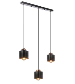 Lampa sufitowa Olena czarna 3x60W E27  klosz czarny