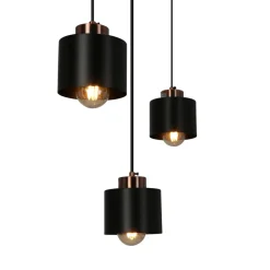 Lampa sufitowa Olena czarna 3x60W E27 klosz czarny