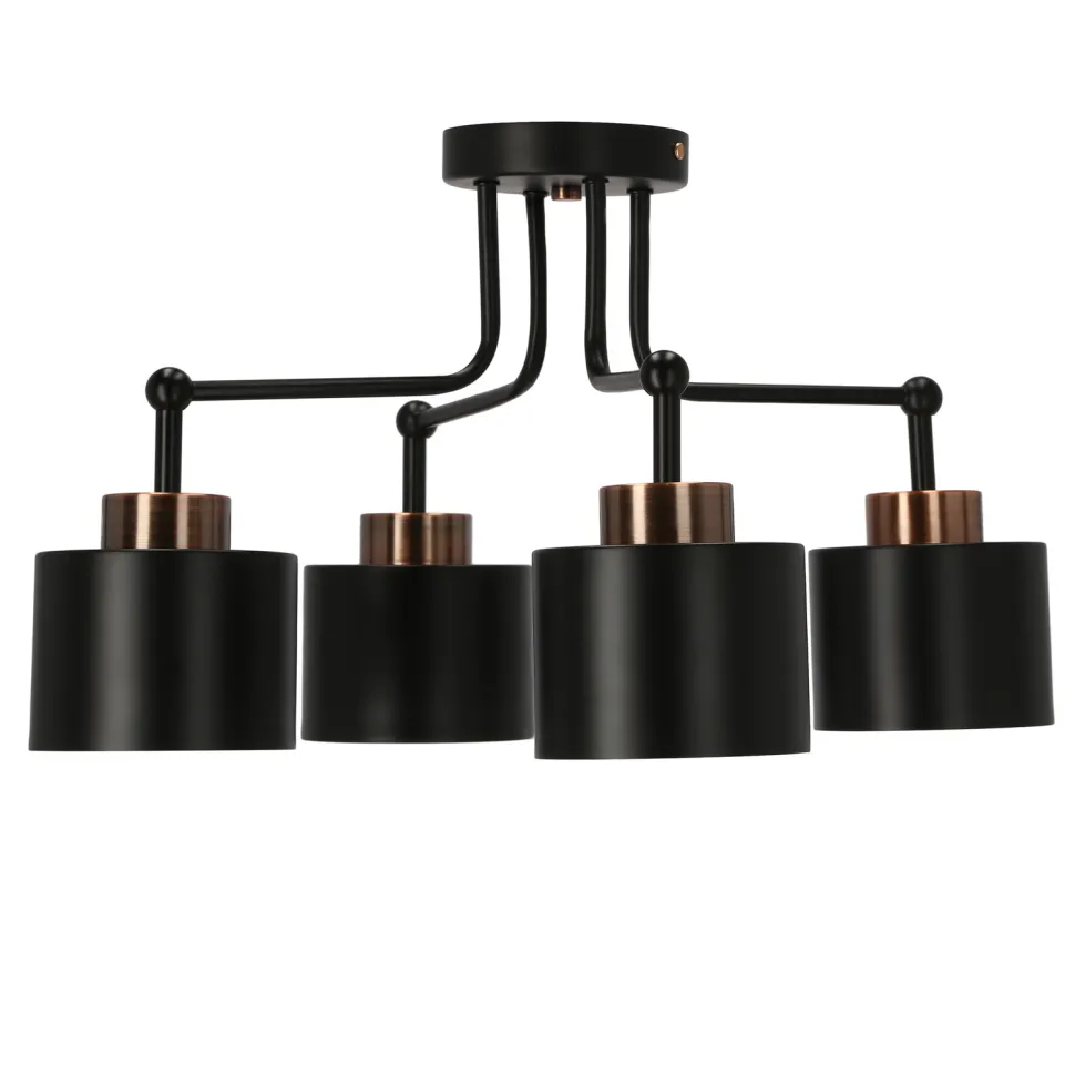 Lampa sufitowa Olena czarna 4x60W E27 klosz czarny